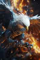 Free photo 3d rendering of robotic eagle