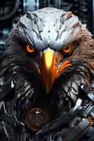 Free photo 3d rendering of robotic eagle