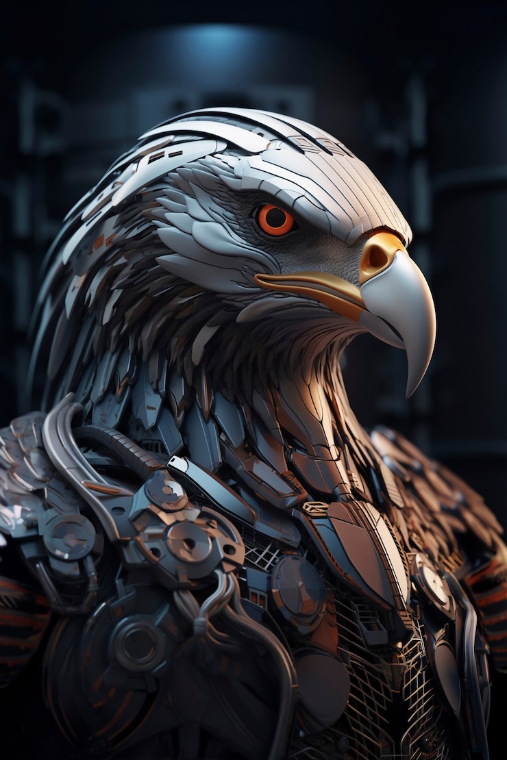 Free Photo 3d rendering of robotic eagle