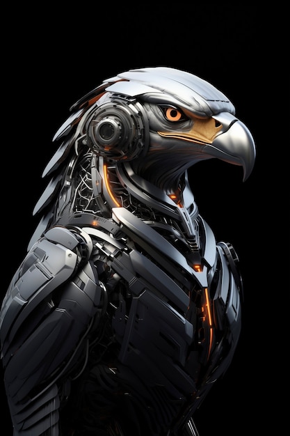 Free photo 3d rendering of robotic eagle