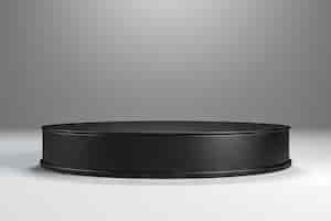 Free photo 3d rendering of a round simple podium on white background