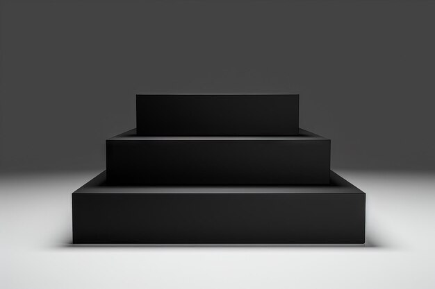 3D Rendering of a round simple squared podium on light background