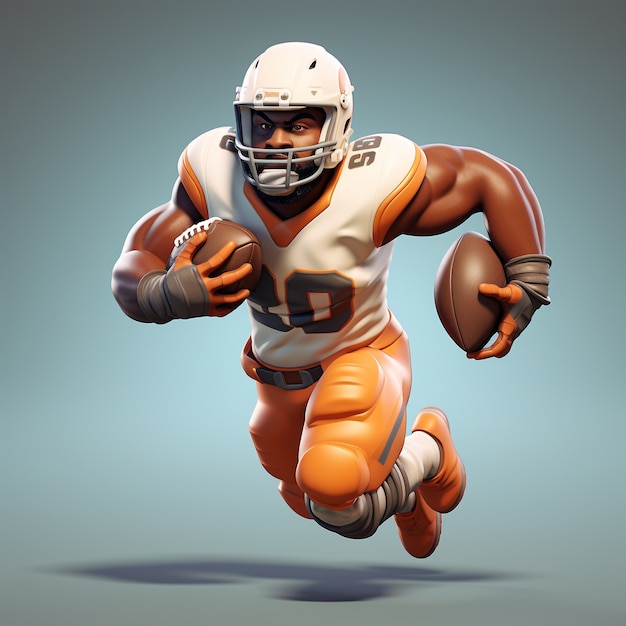 Free photo 3d rendering of rugby player