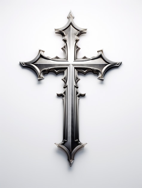 Free photo 3d rendering of silver cross