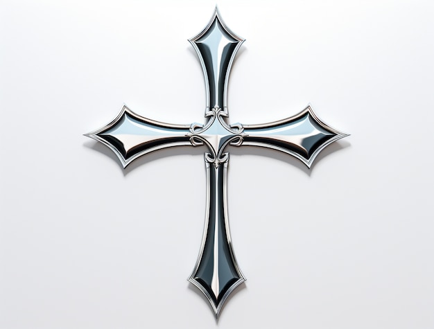 Free photo 3d rendering of silver cross