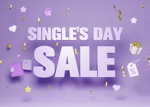 3d rendering of singles day sales