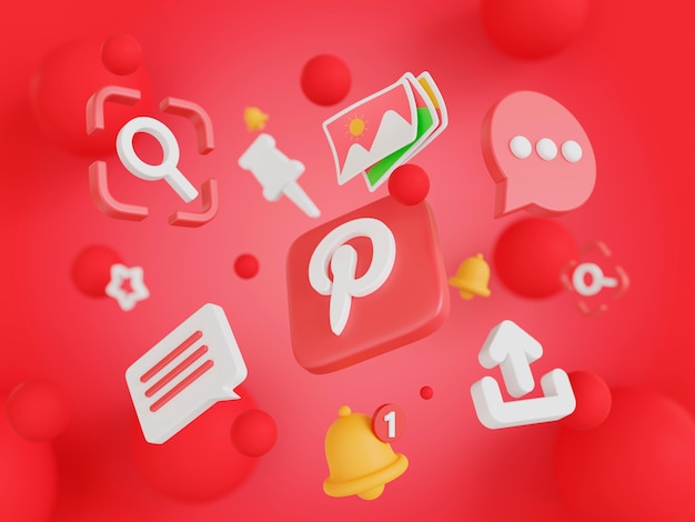 3d rendering of social media icon