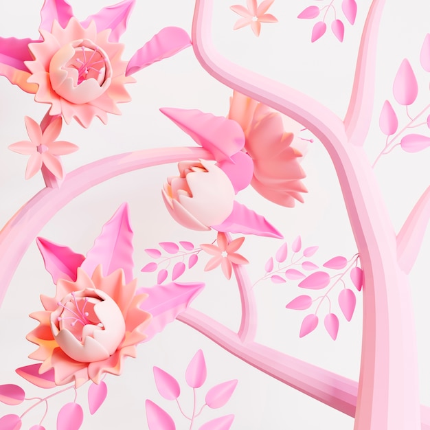 Free photo 3d rendering of spring background