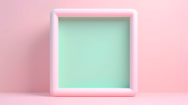 분홍색 배경에 사각형 모양의 3D 렌더링