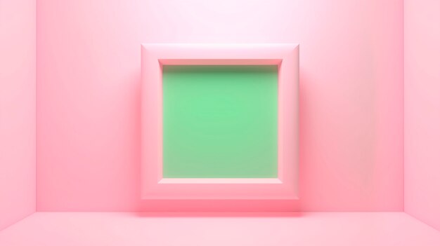 3d rendering of square shape on pink background