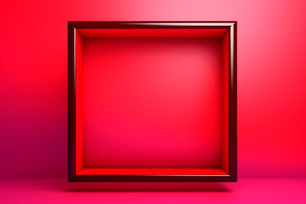 3d rendering of square shape on red background