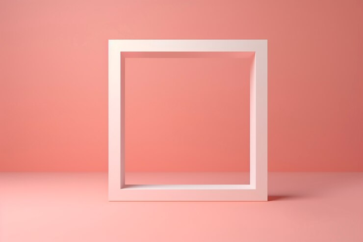 Free Photo 3d rendering of square shape on red background