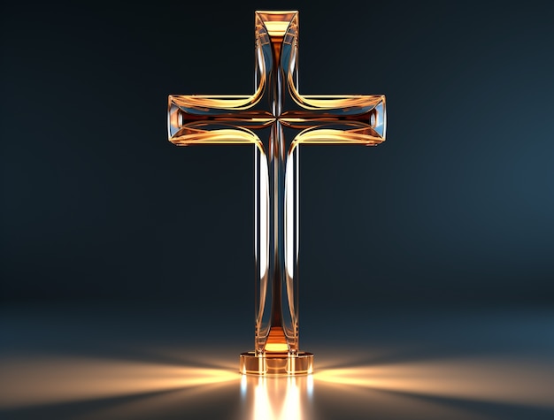 3d rendering of stained glass  cross