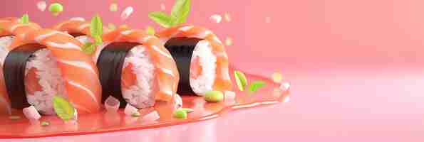 Free photo 3d rendering of sushi