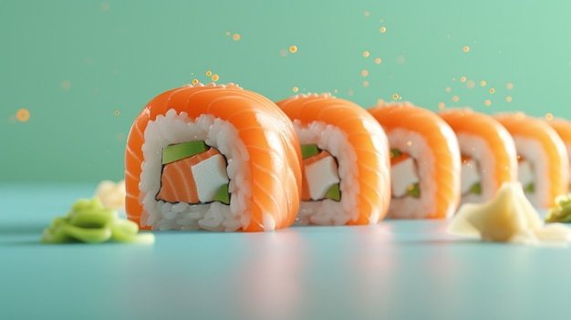 Free photo 3d rendering of sushi