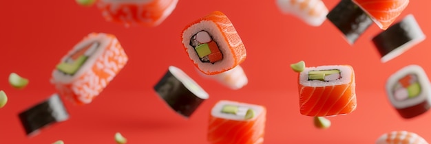 Free photo 3d rendering of sushi