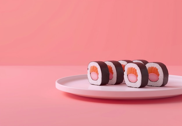 Free photo 3d rendering of sushi