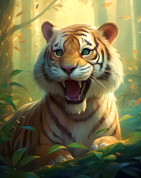 3d rendering of tiger character