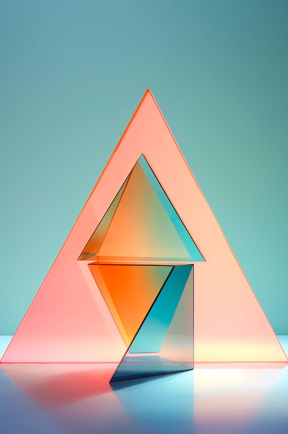 3d rendering of transparent triangle