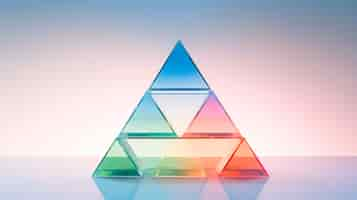 Free photo 3d rendering of transparent triangle