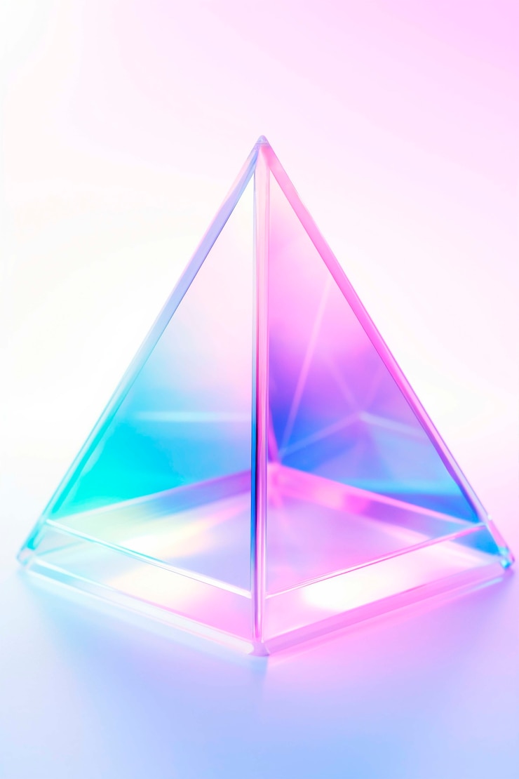 무료 Photo 투명 삼각형의 3d 렌더링