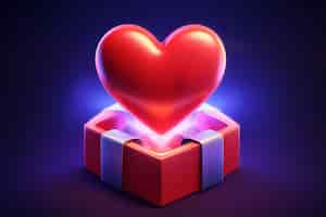 Free photo 3d rendering of valentines day gift