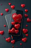 Free photo 3d rendering of valentines day phone