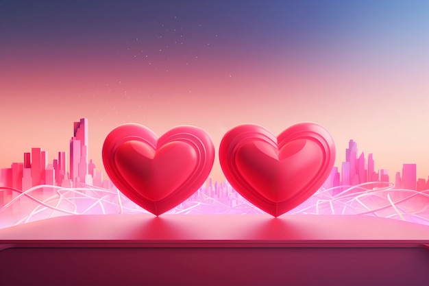 Free photo 3d  rendering of valentines day