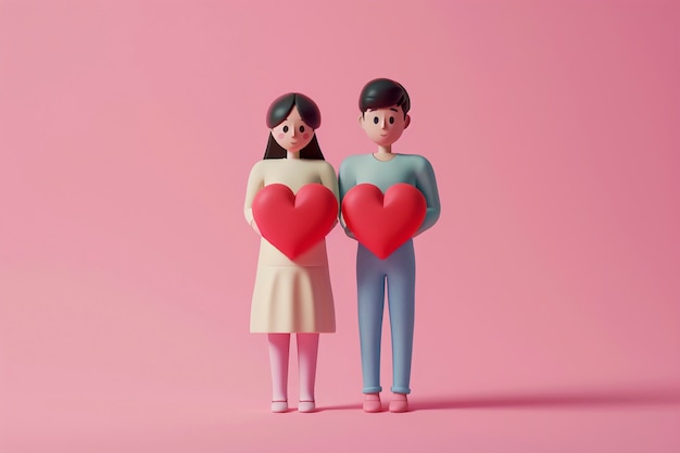 3d  rendering of valentines day