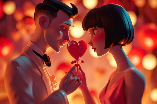 3d  rendering of valentines day