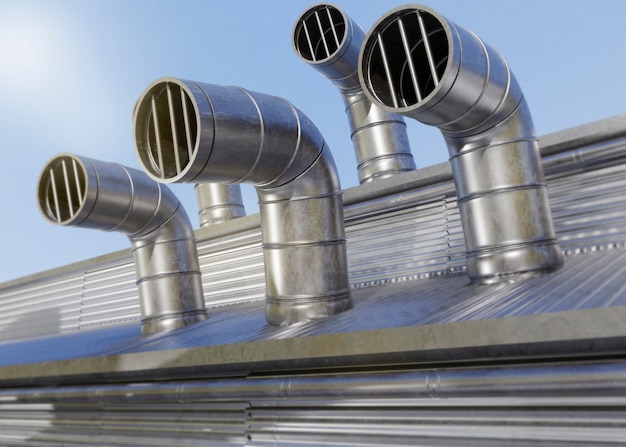 Free photo 3d rendering of ventilation system