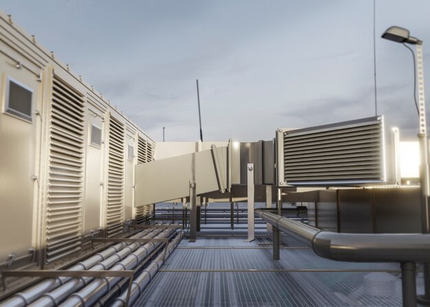 3d rendering of ventilation system