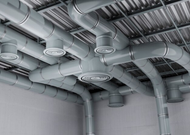 3d rendering of ventilation system