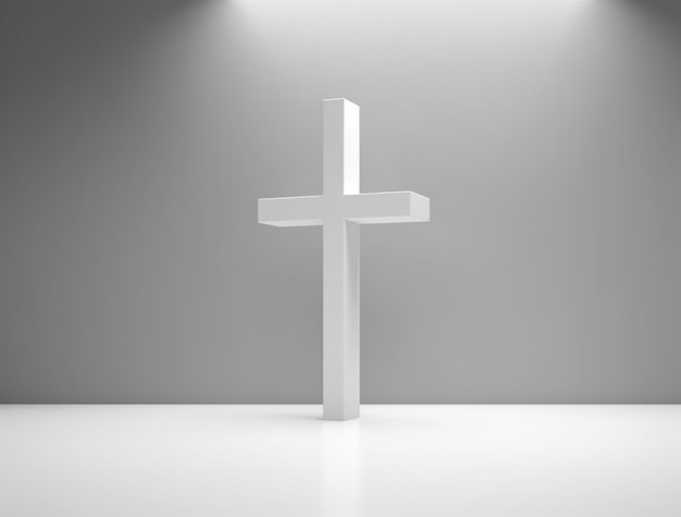 Free photo 3d rendering of white cross