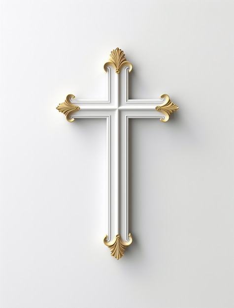 3d rendering of white cross