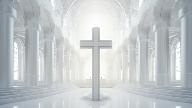 3d rendering of white cross