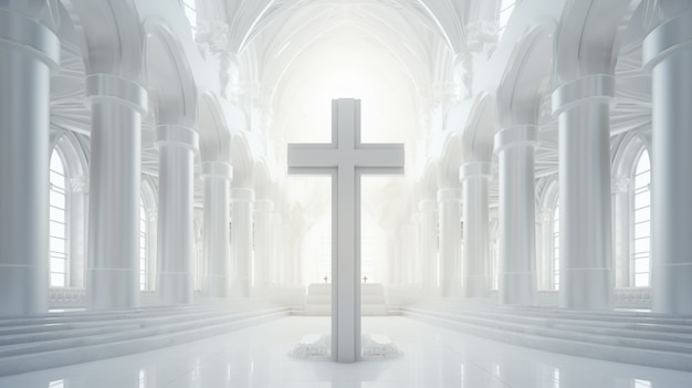 3d rendering of white cross