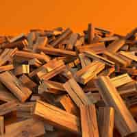 Foto gratuita rendering 3d di tronchi di legno