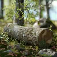 Free photo 3d rendering of wood logs