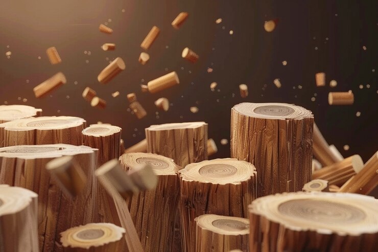 무료 Photo 3d 렌더링 된 목재 로그