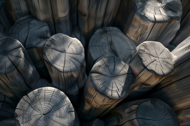 3d rendering of wood logs