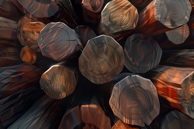 3d rendering of wood logs