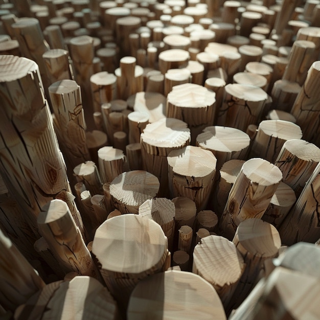 3D-рендеринг деревянных бревен