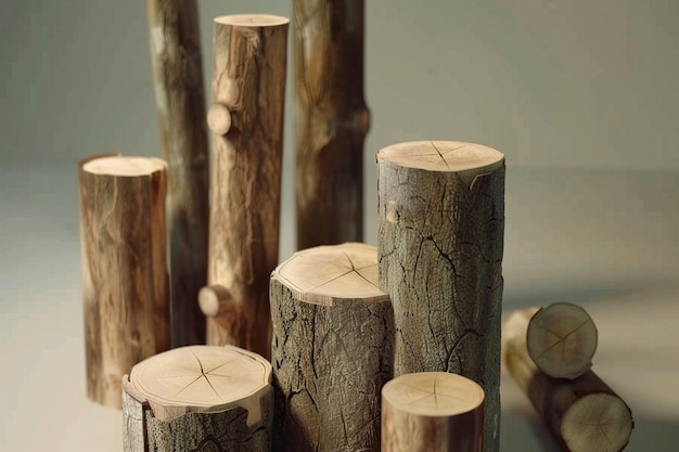 3d rendering of wood logs