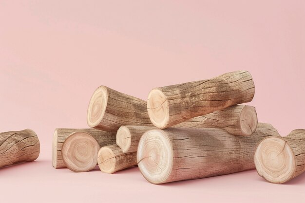 3D-рендеринг деревянных бревен