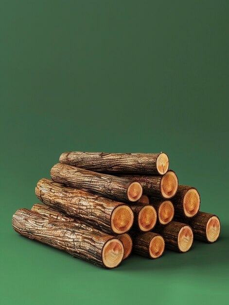 3d rendering of wood logs