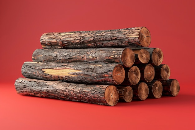 3d rendering of wood logs