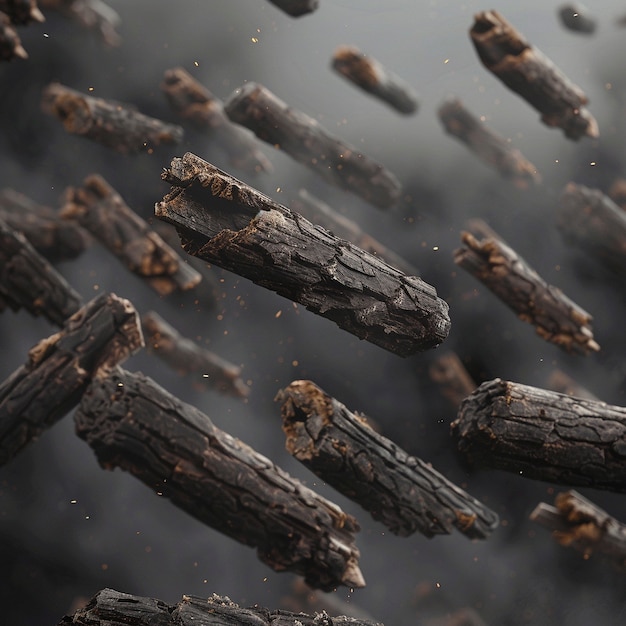 Free photo 3d rendering of wood logs