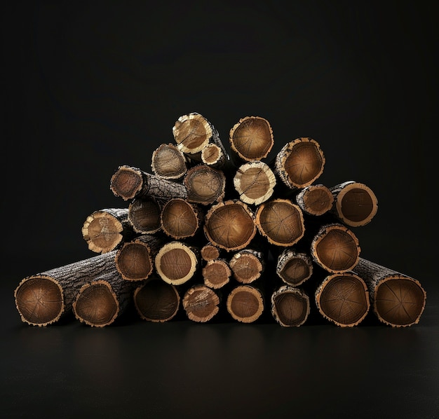 Foto gratuita rendering 3d di tronchi di legno