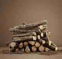 Free photo 3d rendering of wood logs